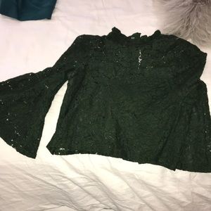 High neck and bell sleeve top